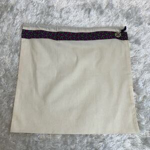 Large Tory Burch Dust Bag Cotton Purple Green Geometric Design